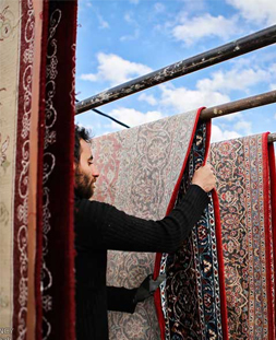 خشک کردن قالی در قالیشویی دروس